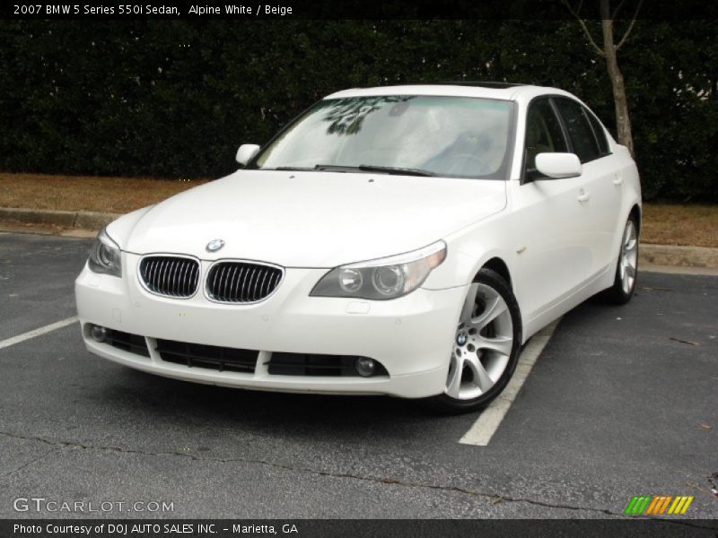 Alpine White / Beige 2007 BMW 5 Series 550i Sedan