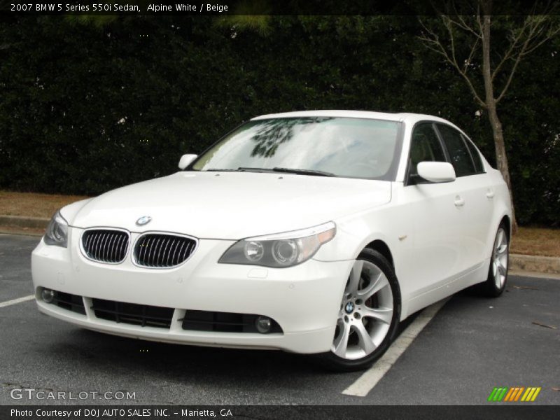 Alpine White / Beige 2007 BMW 5 Series 550i Sedan