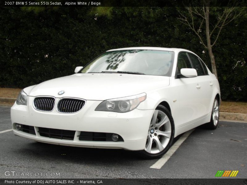 Alpine White / Beige 2007 BMW 5 Series 550i Sedan