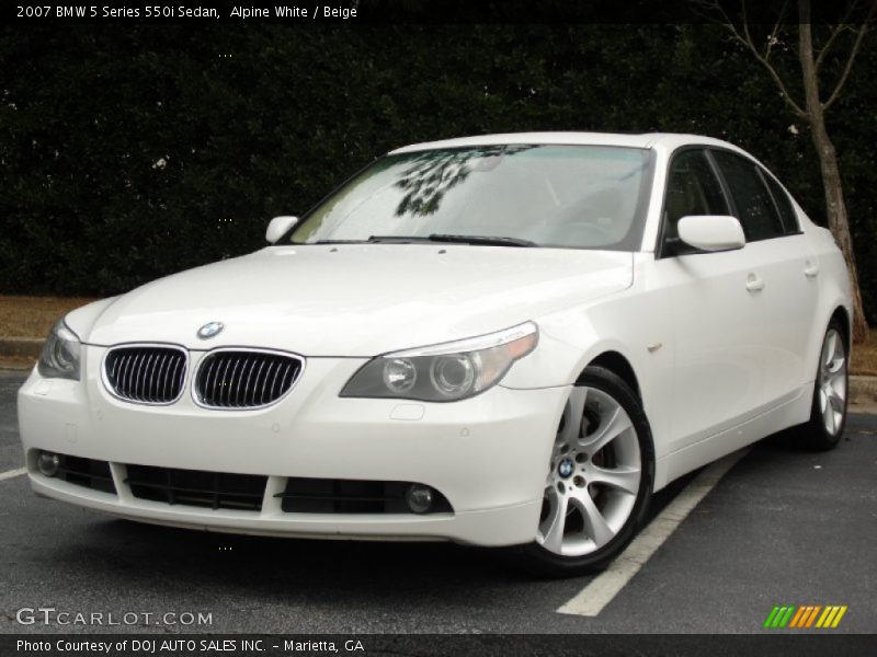 Alpine White / Beige 2007 BMW 5 Series 550i Sedan
