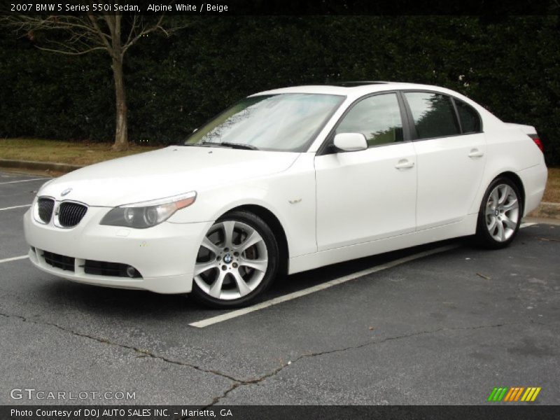 Alpine White / Beige 2007 BMW 5 Series 550i Sedan