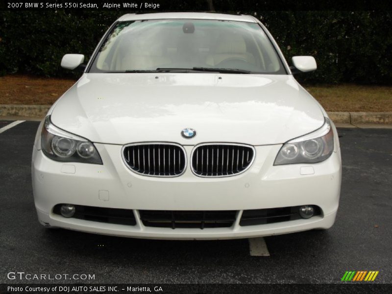 Alpine White / Beige 2007 BMW 5 Series 550i Sedan