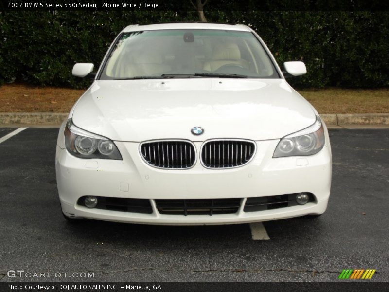 Alpine White / Beige 2007 BMW 5 Series 550i Sedan