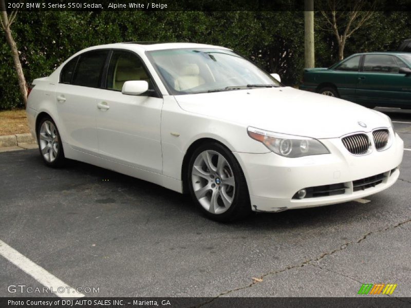 Alpine White / Beige 2007 BMW 5 Series 550i Sedan