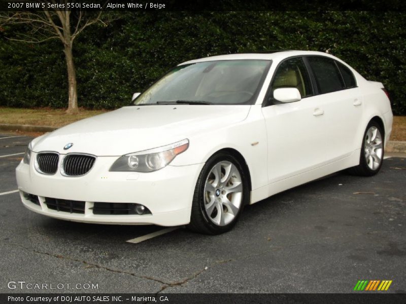 Alpine White / Beige 2007 BMW 5 Series 550i Sedan