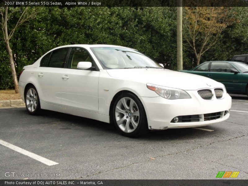 Alpine White / Beige 2007 BMW 5 Series 550i Sedan