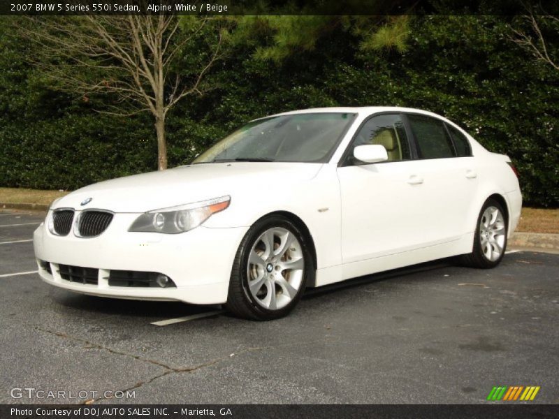 Alpine White / Beige 2007 BMW 5 Series 550i Sedan