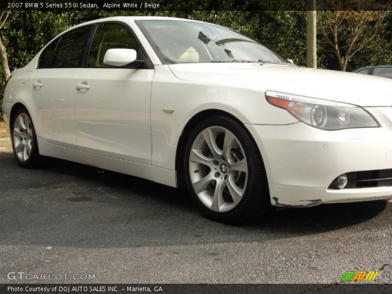 Alpine White / Beige 2007 BMW 5 Series 550i Sedan