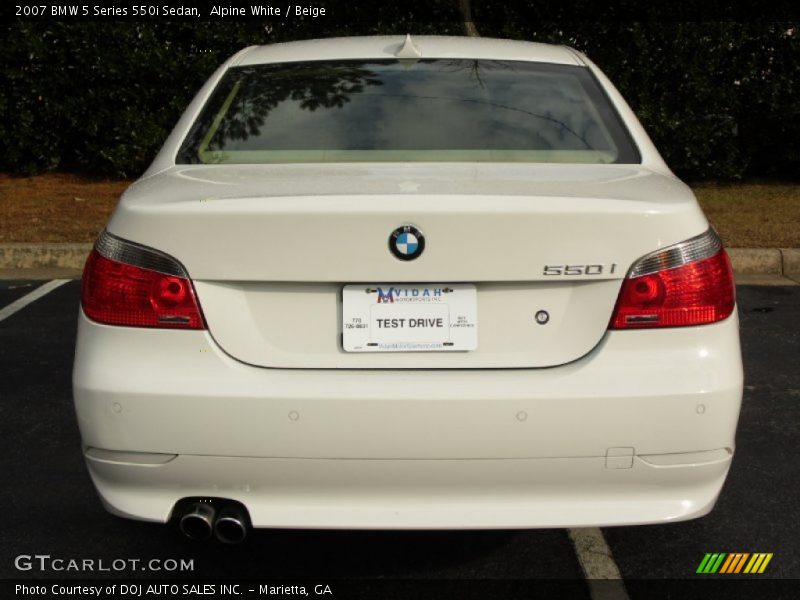 Alpine White / Beige 2007 BMW 5 Series 550i Sedan