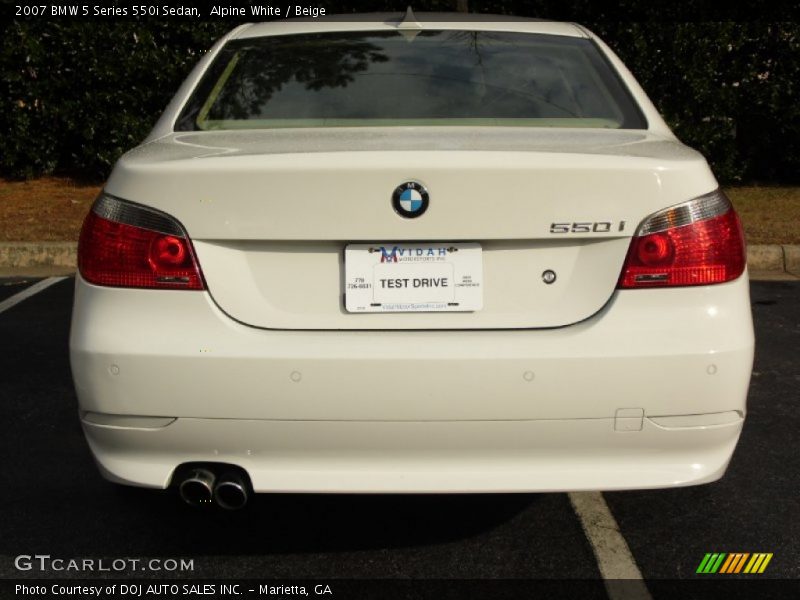 Alpine White / Beige 2007 BMW 5 Series 550i Sedan