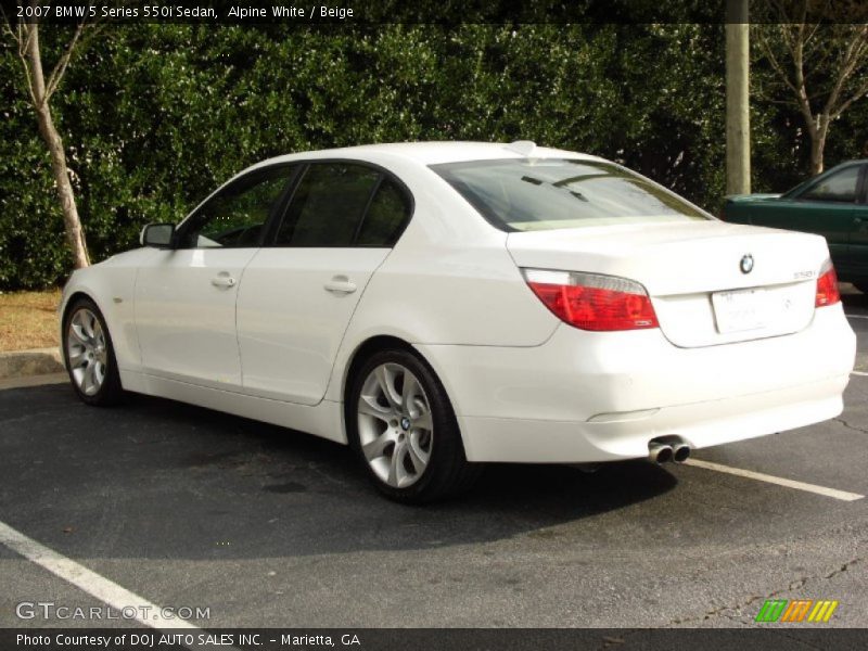 Alpine White / Beige 2007 BMW 5 Series 550i Sedan