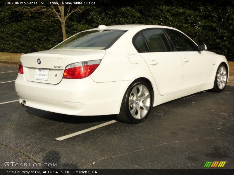 Alpine White / Beige 2007 BMW 5 Series 550i Sedan