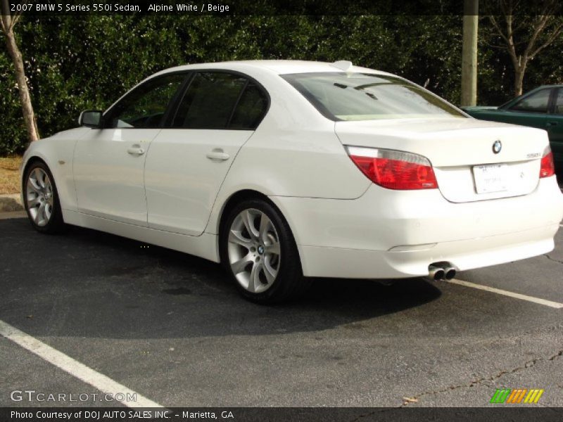 Alpine White / Beige 2007 BMW 5 Series 550i Sedan