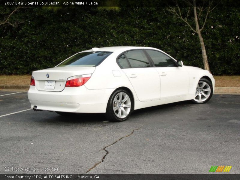 Alpine White / Beige 2007 BMW 5 Series 550i Sedan