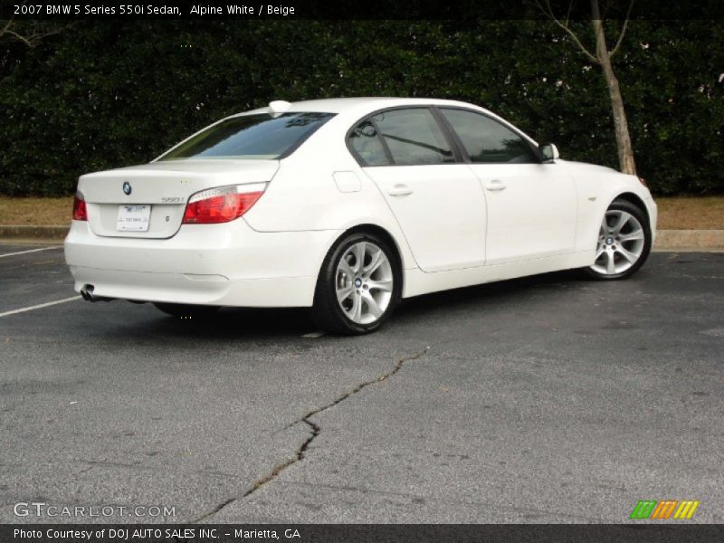 Alpine White / Beige 2007 BMW 5 Series 550i Sedan