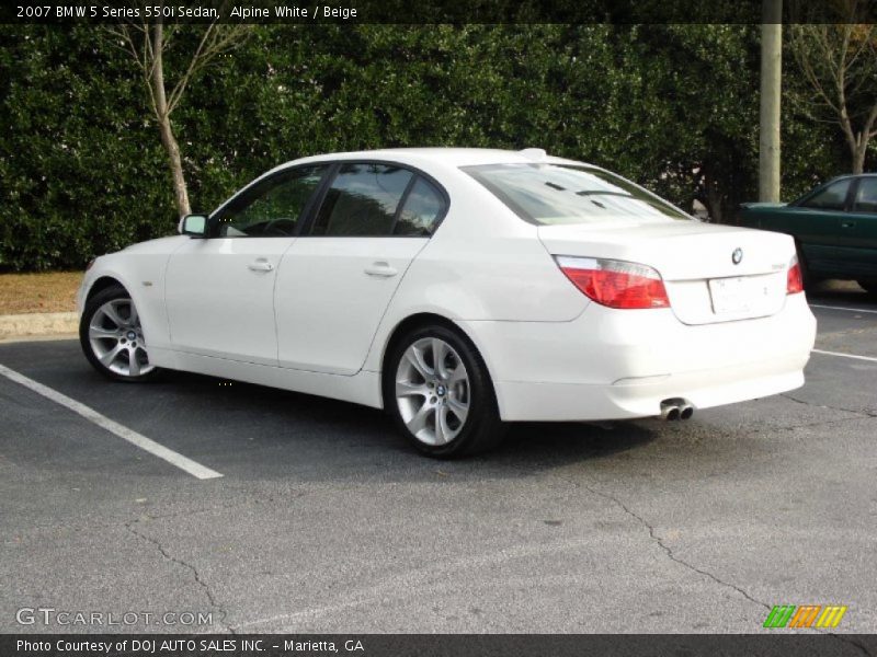 Alpine White / Beige 2007 BMW 5 Series 550i Sedan