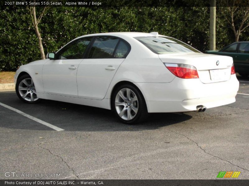 Alpine White / Beige 2007 BMW 5 Series 550i Sedan