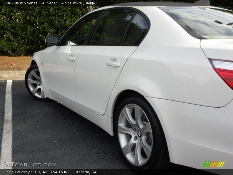 Alpine White / Beige 2007 BMW 5 Series 550i Sedan