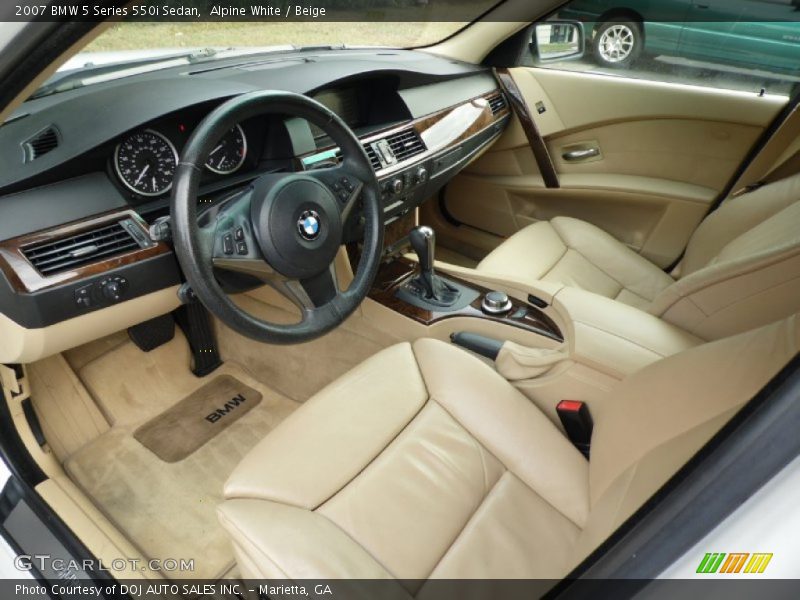 Alpine White / Beige 2007 BMW 5 Series 550i Sedan