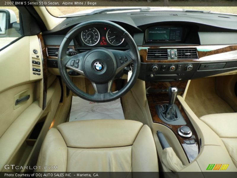 Alpine White / Beige 2007 BMW 5 Series 550i Sedan