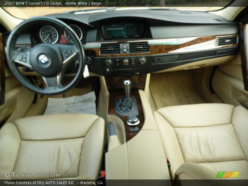 Alpine White / Beige 2007 BMW 5 Series 550i Sedan