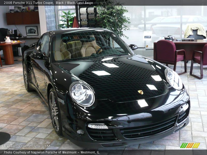 Black / Black/Sand Beige 2008 Porsche 911 Turbo Coupe