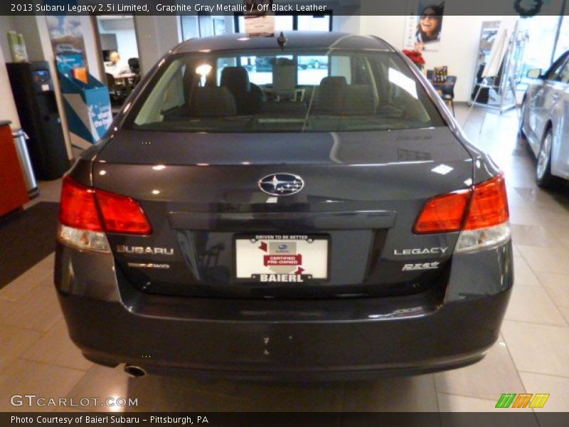 Graphite Gray Metallic / Off Black Leather 2013 Subaru Legacy 2.5i Limited