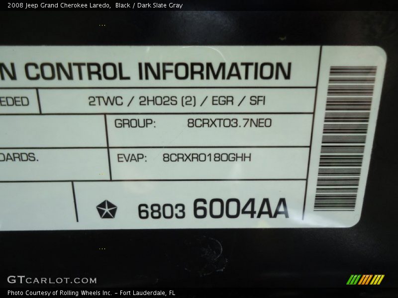 Black / Dark Slate Gray 2008 Jeep Grand Cherokee Laredo