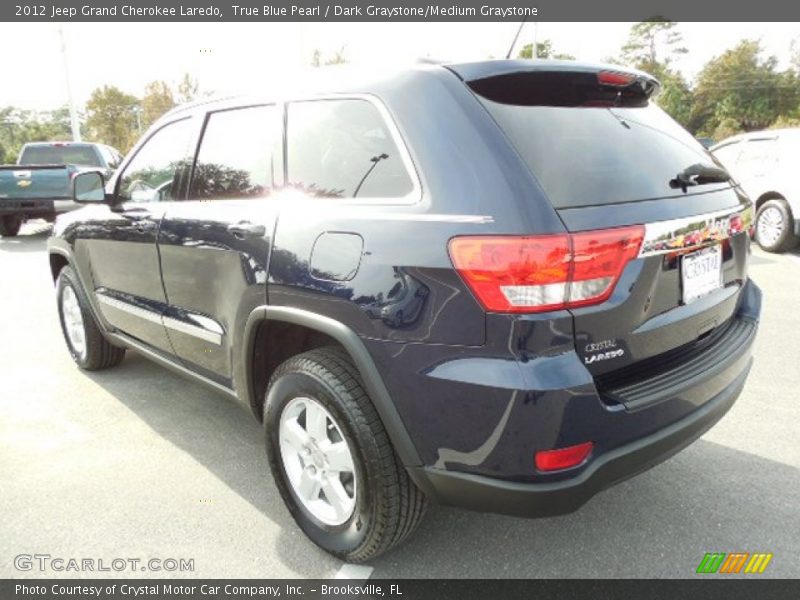 True Blue Pearl / Dark Graystone/Medium Graystone 2012 Jeep Grand Cherokee Laredo