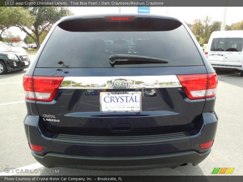 True Blue Pearl / Dark Graystone/Medium Graystone 2012 Jeep Grand Cherokee Laredo