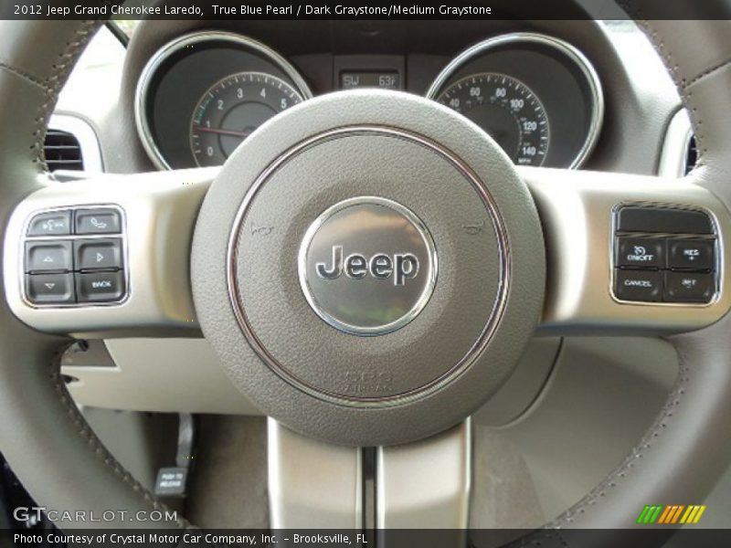 True Blue Pearl / Dark Graystone/Medium Graystone 2012 Jeep Grand Cherokee Laredo