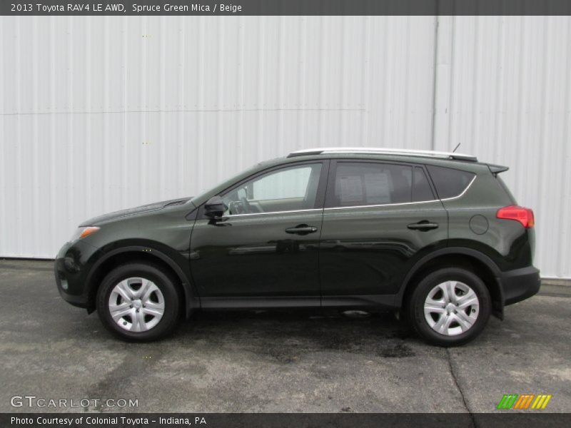 Spruce Green Mica / Beige 2013 Toyota RAV4 LE AWD