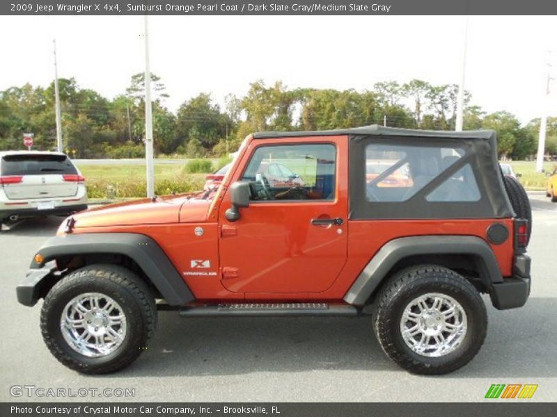 Sunburst Orange Pearl Coat / Dark Slate Gray/Medium Slate Gray 2009 Jeep Wrangler X 4x4