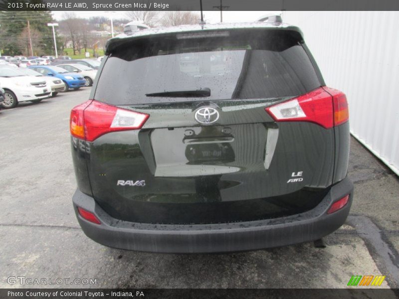Spruce Green Mica / Beige 2013 Toyota RAV4 LE AWD
