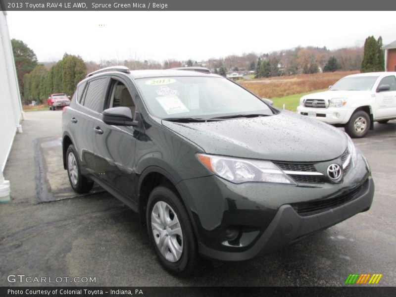 Spruce Green Mica / Beige 2013 Toyota RAV4 LE AWD
