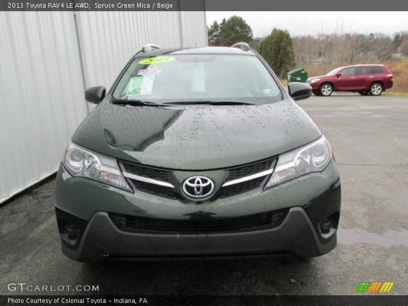 Spruce Green Mica / Beige 2013 Toyota RAV4 LE AWD