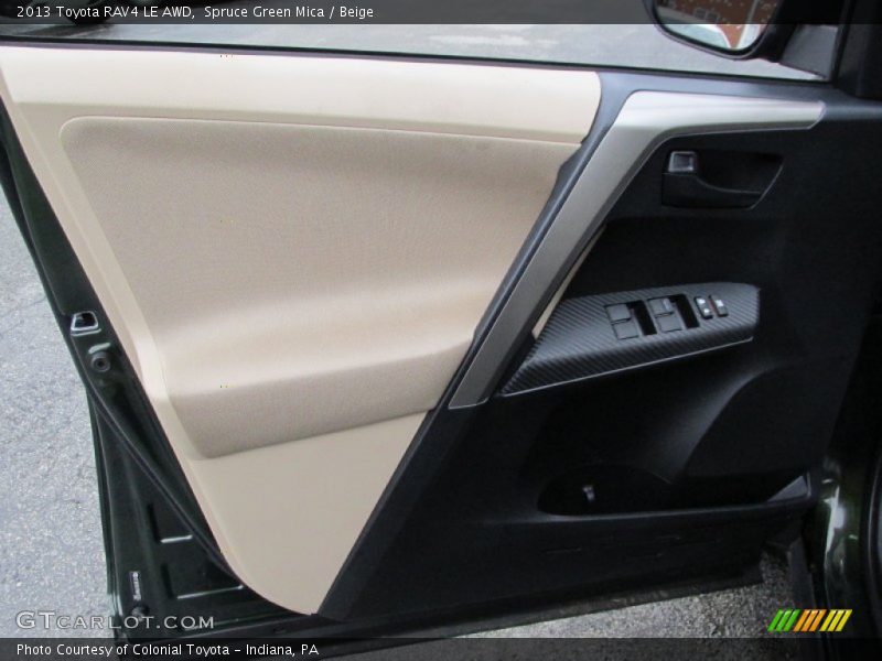 Spruce Green Mica / Beige 2013 Toyota RAV4 LE AWD