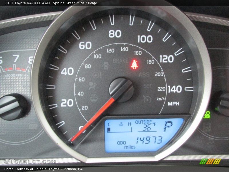 Spruce Green Mica / Beige 2013 Toyota RAV4 LE AWD