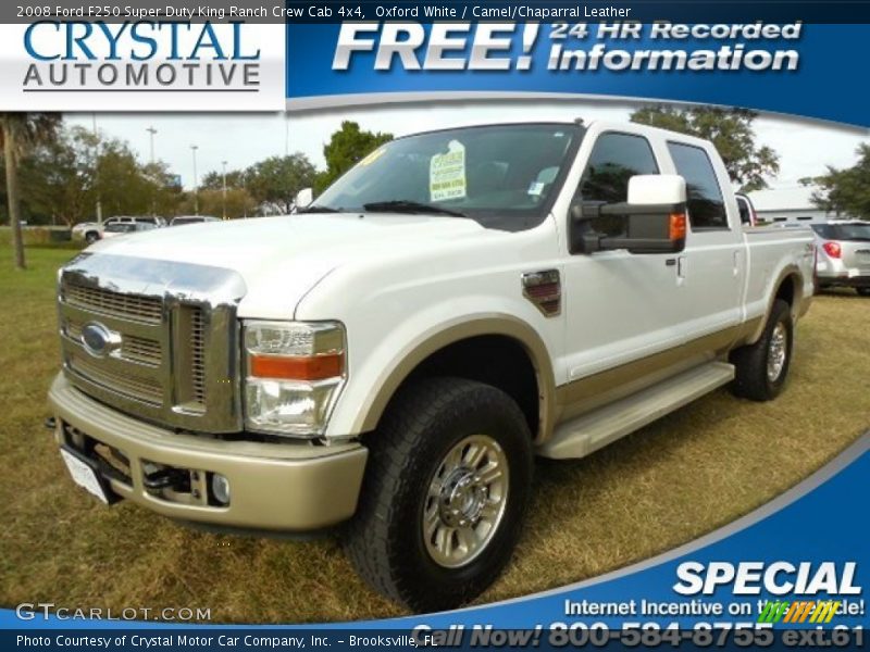 Oxford White / Camel/Chaparral Leather 2008 Ford F250 Super Duty King Ranch Crew Cab 4x4