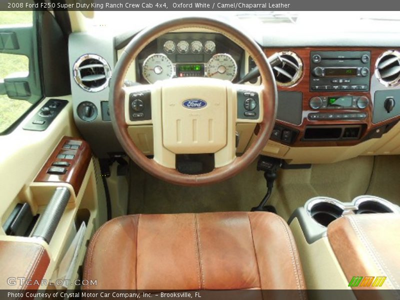 Oxford White / Camel/Chaparral Leather 2008 Ford F250 Super Duty King Ranch Crew Cab 4x4