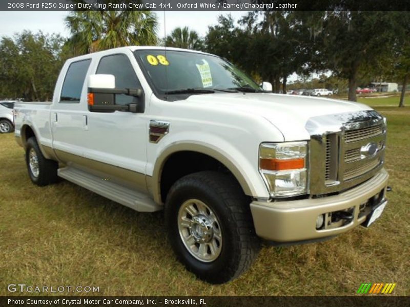 Oxford White / Camel/Chaparral Leather 2008 Ford F250 Super Duty King Ranch Crew Cab 4x4