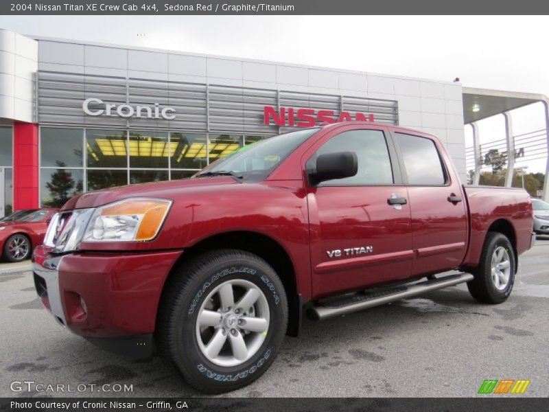 Sedona Red / Graphite/Titanium 2004 Nissan Titan XE Crew Cab 4x4