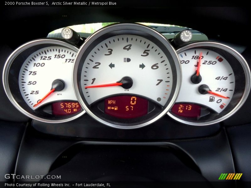 Arctic Silver Metallic / Metropol Blue 2000 Porsche Boxster S