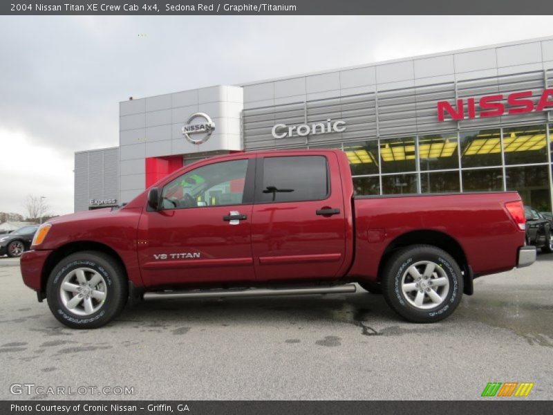 Sedona Red / Graphite/Titanium 2004 Nissan Titan XE Crew Cab 4x4
