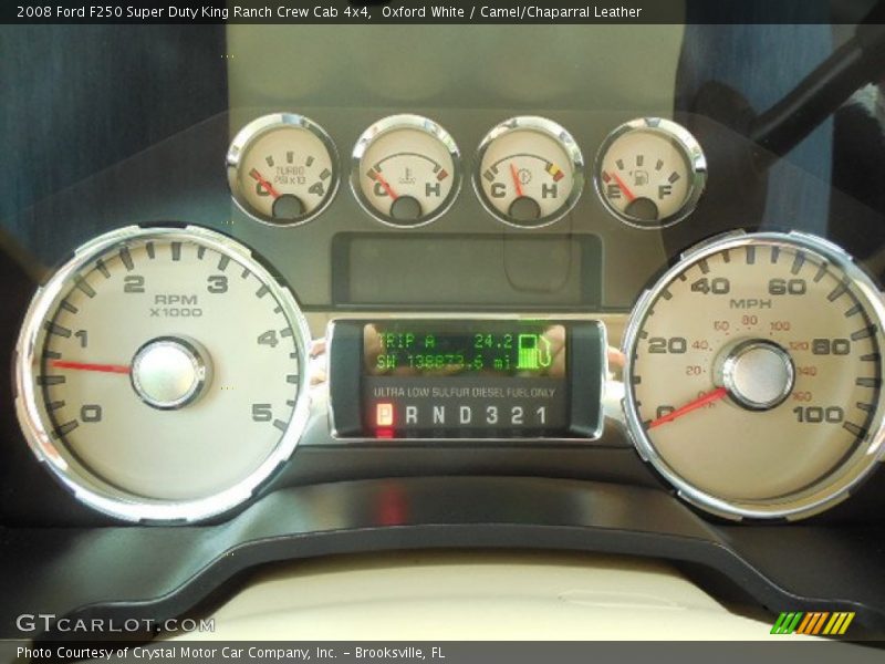 Oxford White / Camel/Chaparral Leather 2008 Ford F250 Super Duty King Ranch Crew Cab 4x4