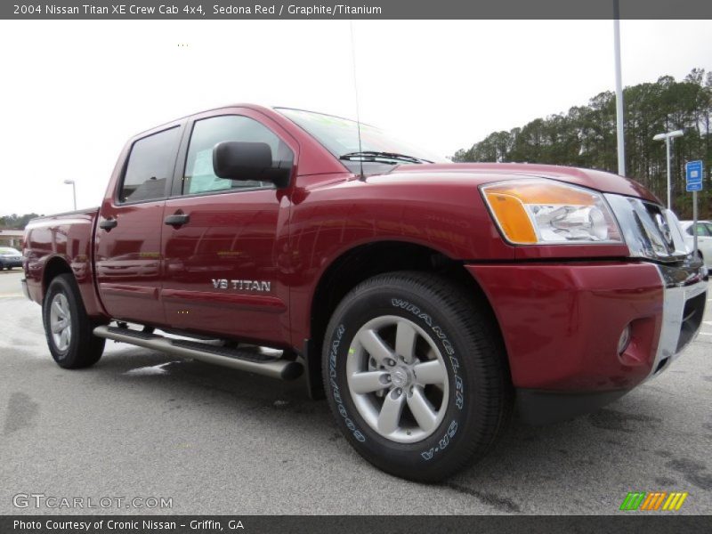 Sedona Red / Graphite/Titanium 2004 Nissan Titan XE Crew Cab 4x4