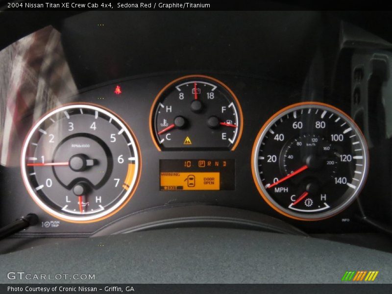 Sedona Red / Graphite/Titanium 2004 Nissan Titan XE Crew Cab 4x4