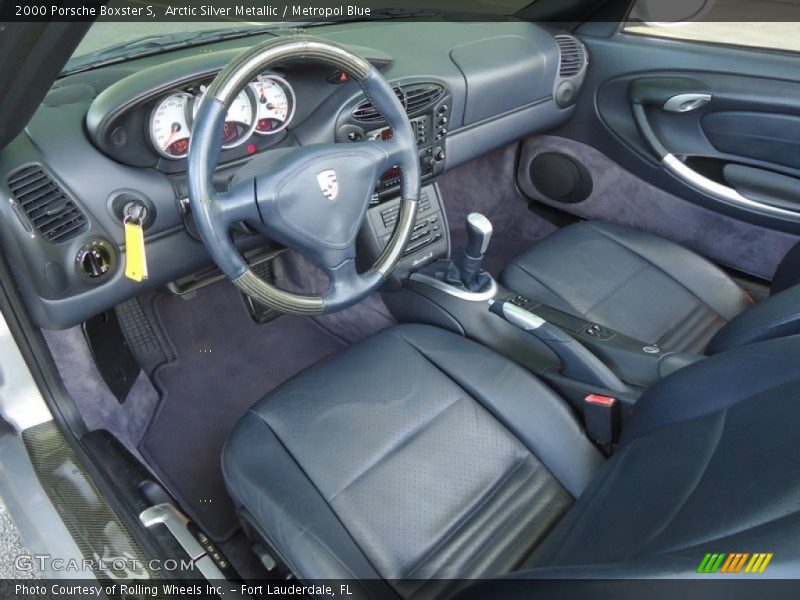Arctic Silver Metallic / Metropol Blue 2000 Porsche Boxster S