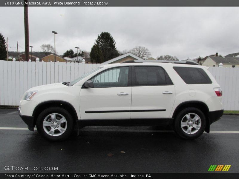 White Diamond Tricoat / Ebony 2010 GMC Acadia SL AWD