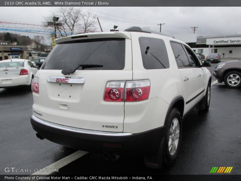 White Diamond Tricoat / Ebony 2010 GMC Acadia SL AWD